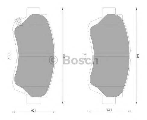 BOSCH 0986AB2068 Комплект тормозных колодок, дисковый тормоз