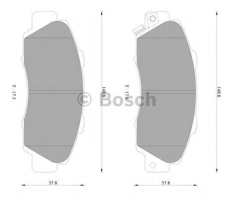 BOSCH 0986AB2204 Комплект тормозных колодок, дисковый тормоз