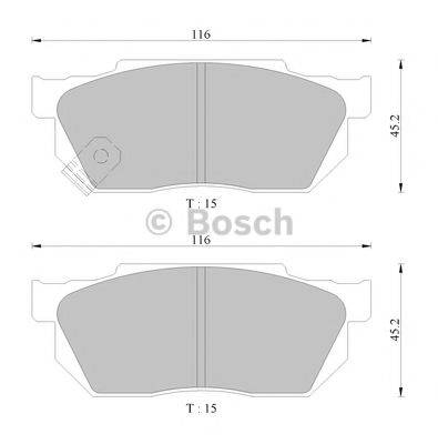 BOSCH 0986AB2225 Комплект тормозных колодок, дисковый тормоз