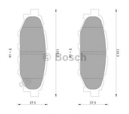 BOSCH 0986AB2263 Комплект тормозных колодок, дисковый тормоз