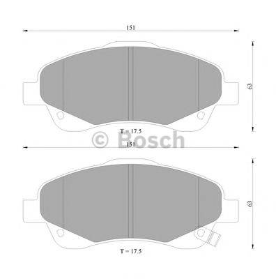 BOSCH 0986AB2266 Комплект тормозных колодок, дисковый тормоз