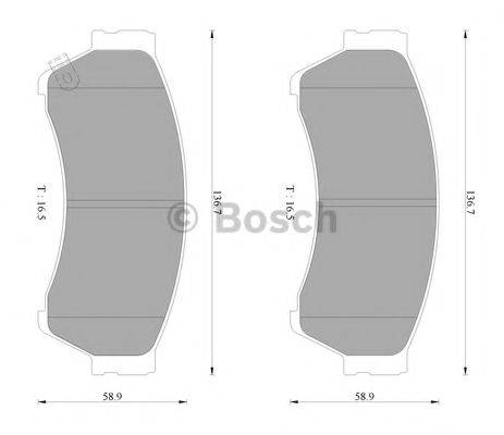 BOSCH 0986AB2302 Комплект тормозных колодок, дисковый тормоз