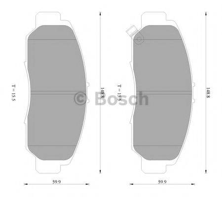 BOSCH 0986AB2387 Комплект тормозных колодок, дисковый тормоз