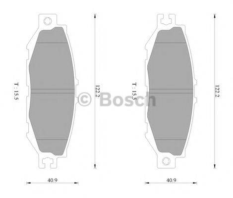 BOSCH 0986AB2443 Комплект тормозных колодок, дисковый тормоз