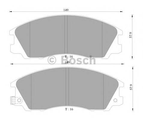 BOSCH 0986AB3042 Комплект тормозных колодок, дисковый тормоз