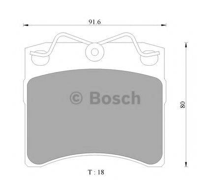 BOSCH 0986AB4443 Комплект тормозных колодок, дисковый тормоз