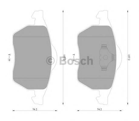 BOSCH 0986AB4550 Комплект тормозных колодок, дисковый тормоз