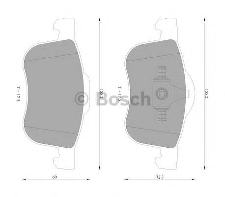 BOSCH 0986AB4563 Комплект тормозных колодок, дисковый тормоз