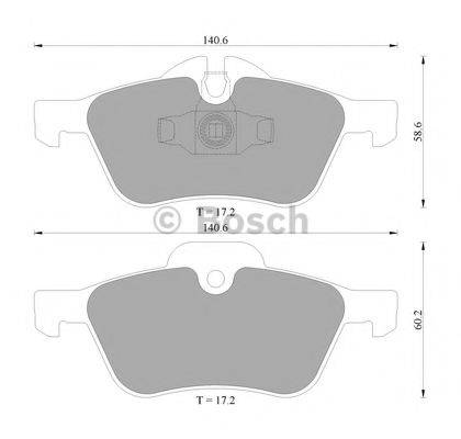 BOSCH 0986AB4572 Комплект тормозных колодок, дисковый тормоз