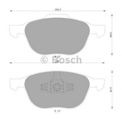 BOSCH 0986AB4580 Комплект тормозных колодок, дисковый тормоз