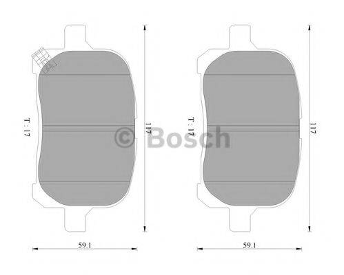 BOSCH 0986AB9075 Комплект тормозных колодок, дисковый тормоз