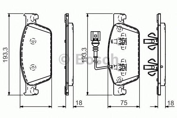 BOSCH 0986TB3163 Комплект тормозных колодок, дисковый тормоз