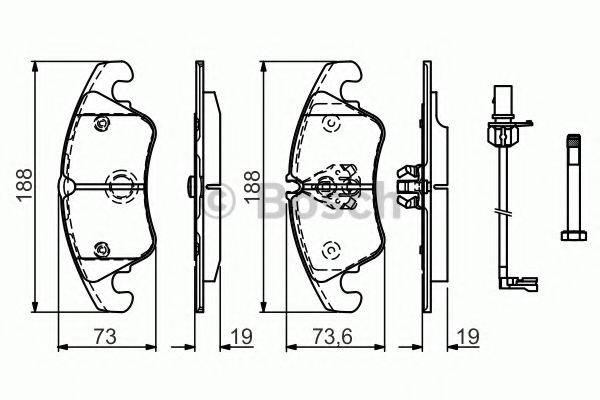 BOSCH 0986TB3165 Комплект тормозных колодок, дисковый тормоз