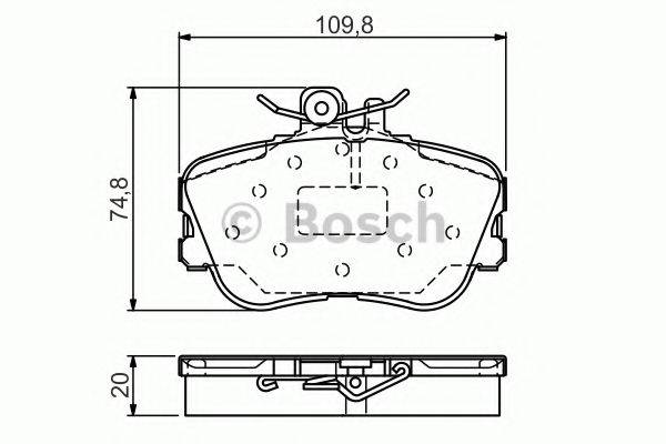 BOSCH 0986TB3174 Комплект тормозных колодок, дисковый тормоз