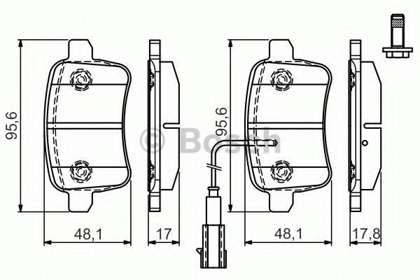 BOSCH 0986TB3180 Комплект тормозных колодок, дисковый тормоз