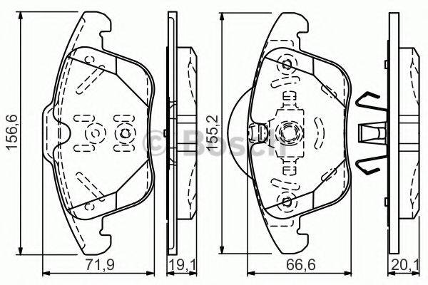 BOSCH 0986TB3184 Комплект тормозных колодок, дисковый тормоз