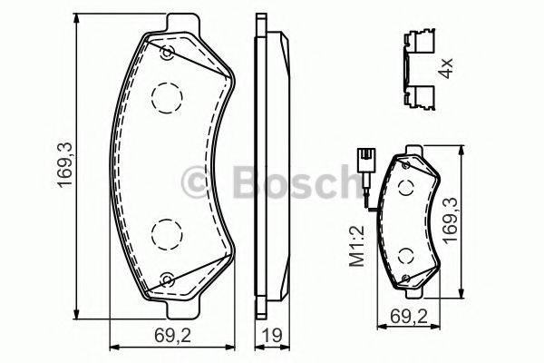 BOSCH 0986494580 Комплект тормозных колодок, дисковый тормоз