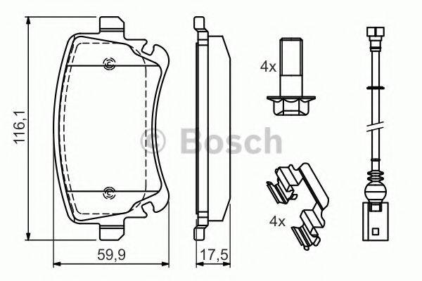 BOSCH 0986494583 Комплект тормозных колодок, дисковый тормоз