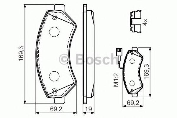 BOSCH 0986494589 Комплект тормозных колодок, дисковый тормоз