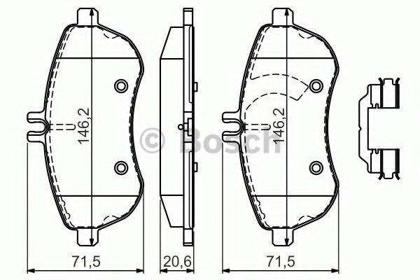 BOSCH 0986494593 Комплект тормозных колодок, дисковый тормоз