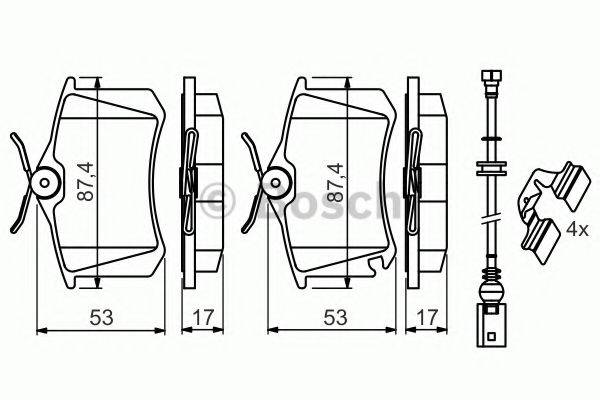 BOSCH 0986494598 Комплект тормозных колодок, дисковый тормоз