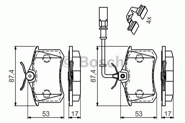 BOSCH 0986494599 Комплект тормозных колодок, дисковый тормоз