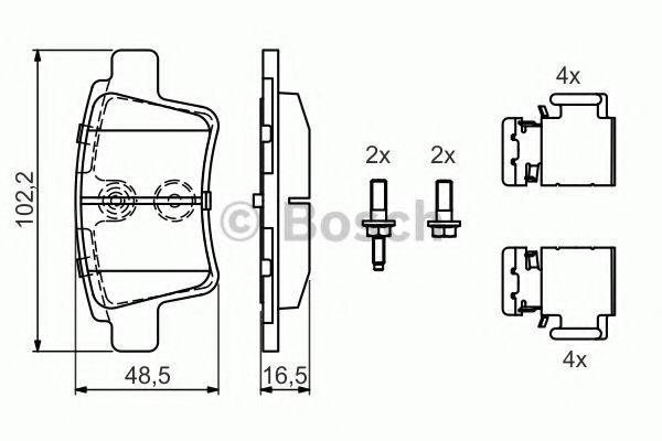 BOSCH 0986494622 Комплект тормозных колодок, дисковый тормоз