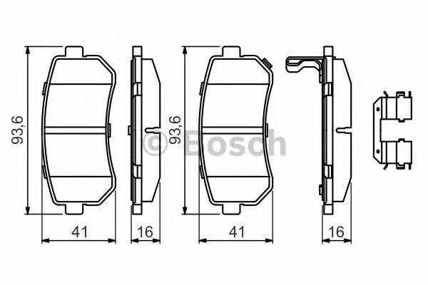 BOSCH 0986494627 Комплект тормозных колодок, дисковый тормоз