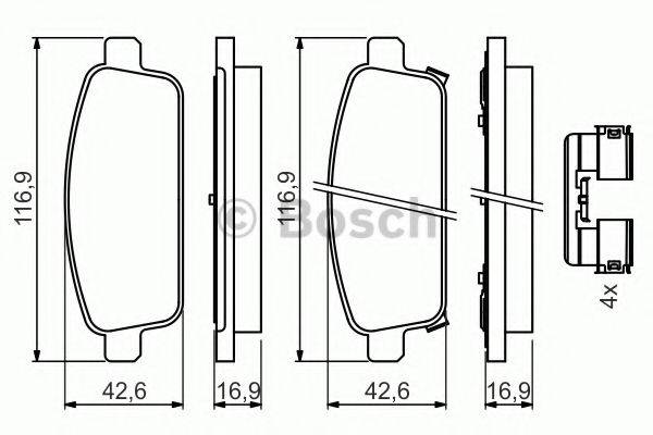 BOSCH 0986494634 Комплект тормозных колодок, дисковый тормоз