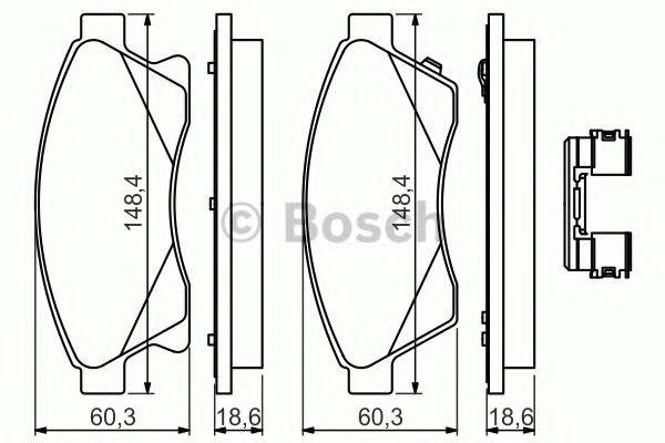 BOSCH 0986494644 Комплект тормозных колодок, дисковый тормоз