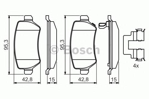 BOSCH 0986494654 Комплект тормозных колодок, дисковый тормоз