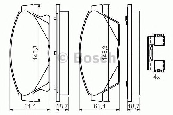 BOSCH 0986494657 Комплект тормозных колодок, дисковый тормоз