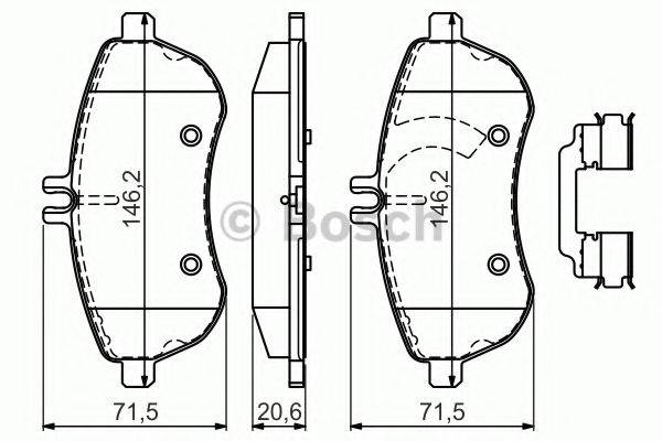 BOSCH 0986494667 Комплект тормозных колодок, дисковый тормоз