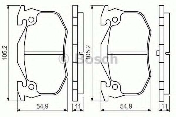 BOSCH 0986495236 Комплект тормозных колодок, дисковый тормоз