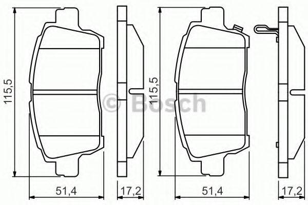 BOSCH 0986495242 Комплект тормозных колодок, дисковый тормоз