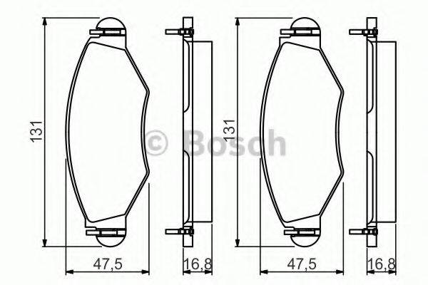 BOSCH 0986495244 Комплект тормозных колодок, дисковый тормоз