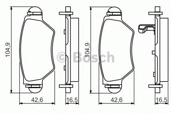 BOSCH 0986495250 Комплект тормозных колодок, дисковый тормоз