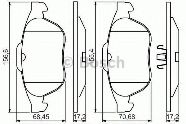 BOSCH 0986495264 Комплект тормозных колодок, дисковый тормоз