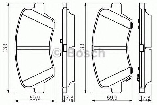 BOSCH 0986495343 Комплект тормозных колодок, дисковый тормоз