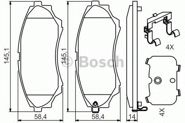 BOSCH 0986494587 Комплект тормозных колодок, дисковый тормоз