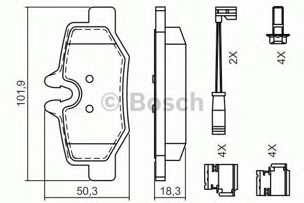 BOSCH 0986494603 Комплект тормозных колодок, дисковый тормоз