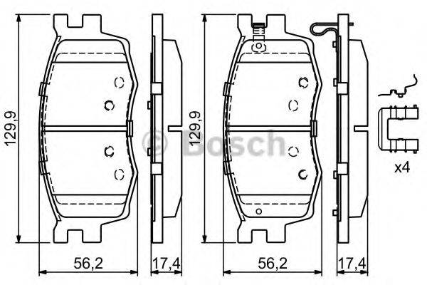 BOSCH 0986494617 Комплект тормозных колодок, дисковый тормоз