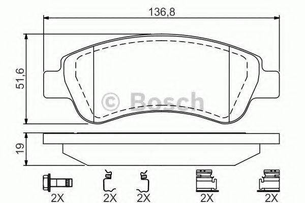 BOSCH 0986494623 Комплект тормозных колодок, дисковый тормоз