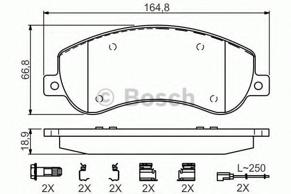 BOSCH 0986494624 Комплект тормозных колодок, дисковый тормоз