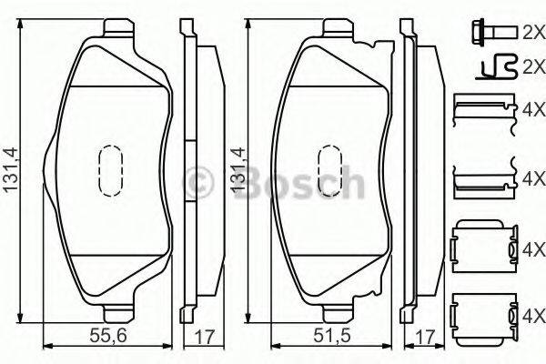 BOSCH 0986494625 Комплект тормозных колодок, дисковый тормоз