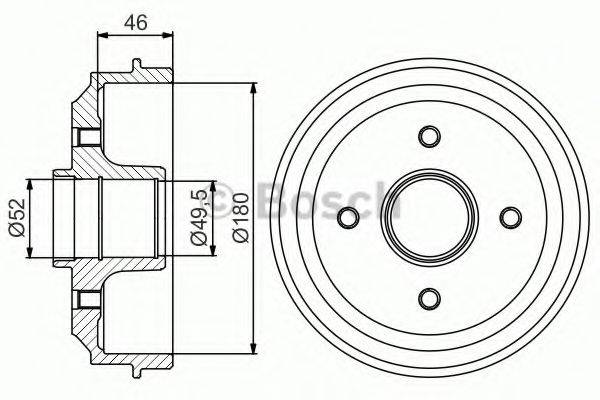 BOSCH 0986477155 Тормозной барабан