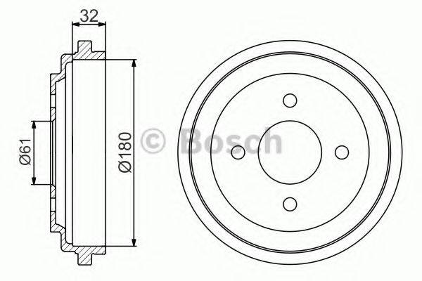 BOSCH 0986477164 Тормозной барабан