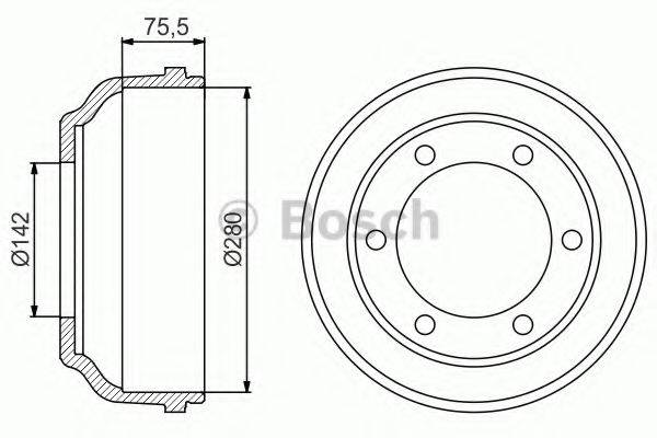 BOSCH 0986477195 Тормозной барабан
