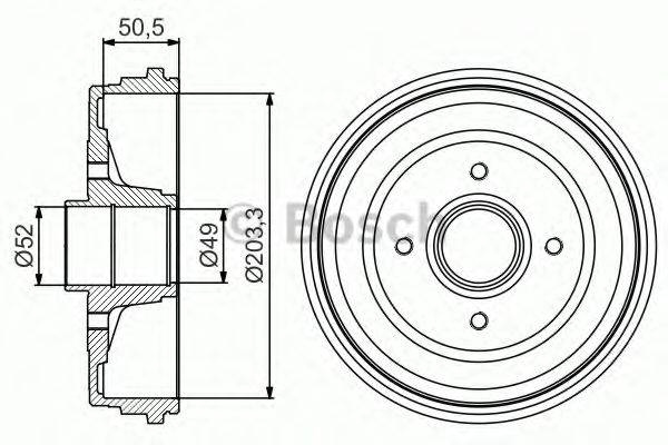 BOSCH 0986477205 Тормозной барабан