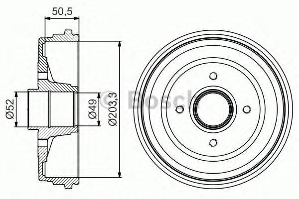 BOSCH 0986477206 Тормозной барабан